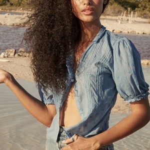 NWT Doen Bird Top, Ciel Sz S